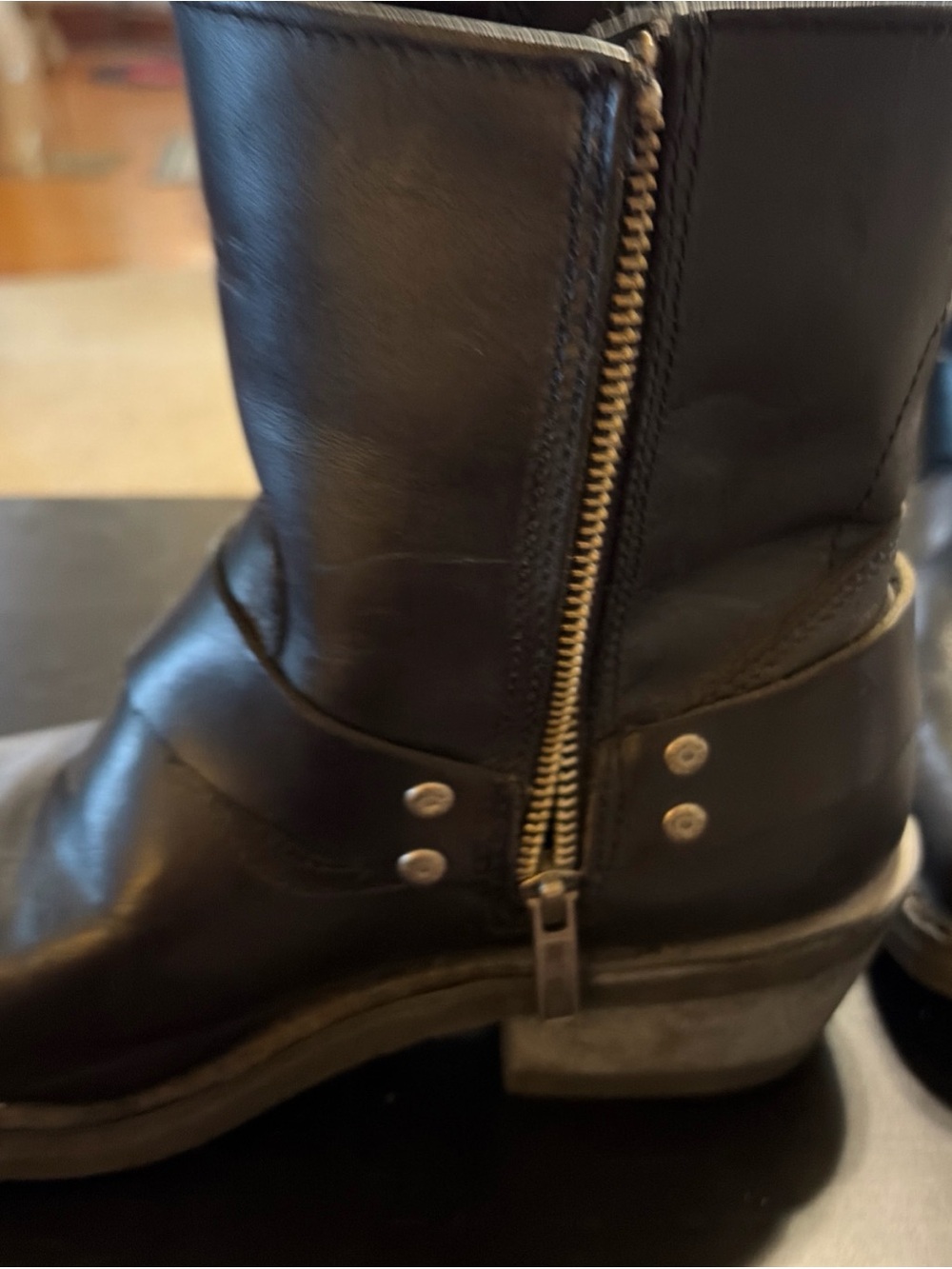 Harley-Davidson women’s  Black biker Leather Harness Boots - Picture 5 of 8